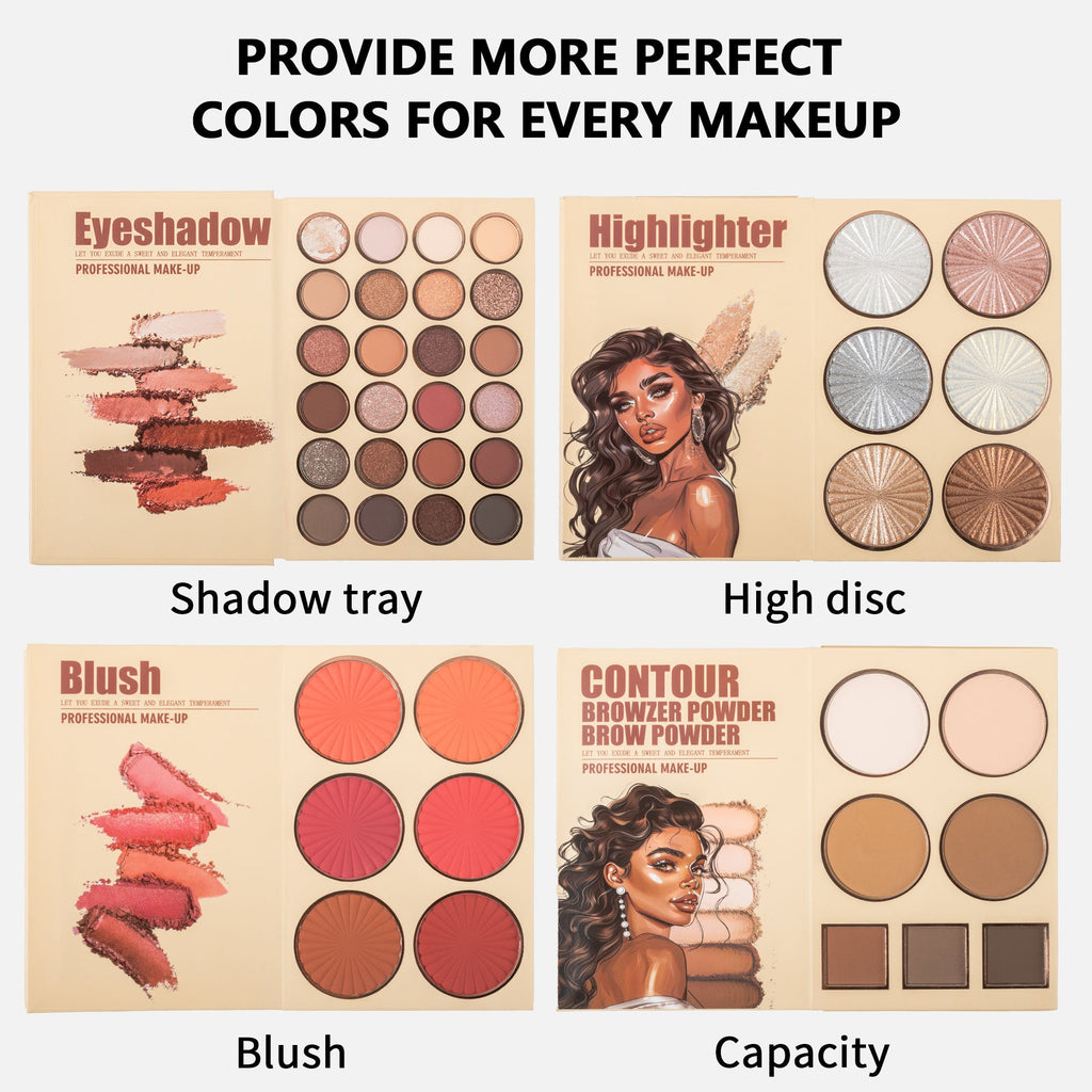 UDAER Beauty Color Bomb 63-Color Makeup Kit - Multi-Function Eyeshadow, Blush, Highlighter & Contour Palette (highly recommended)